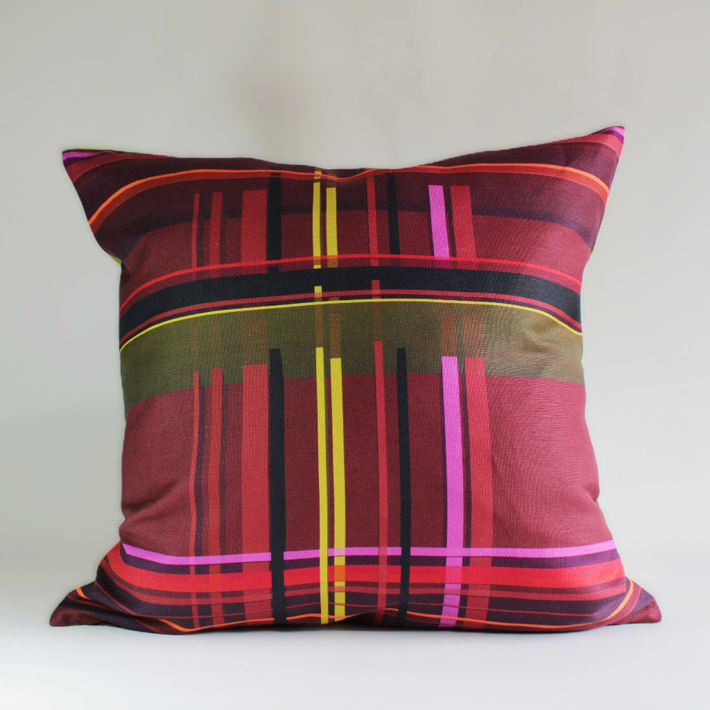 FUNDA COJIN TARTAN ROJO 2 50x50 FRONTAL